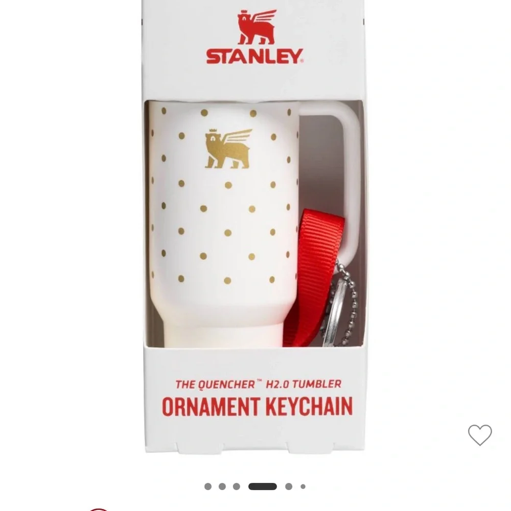 Stanley Special Edition Hiliday Ornament Keychain with Gold  Polkadots NWT - Picture 3 of 5